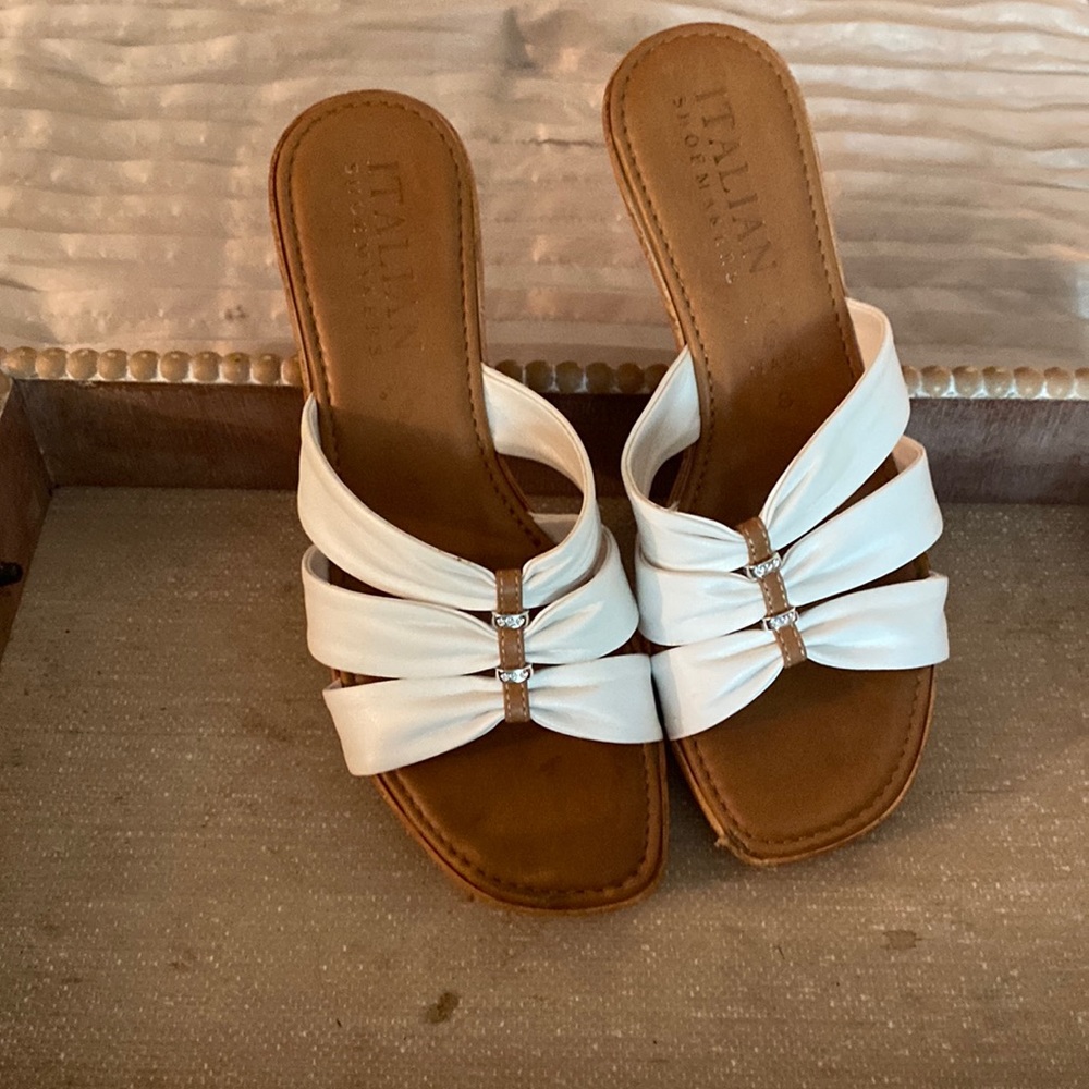 White wedge sandal